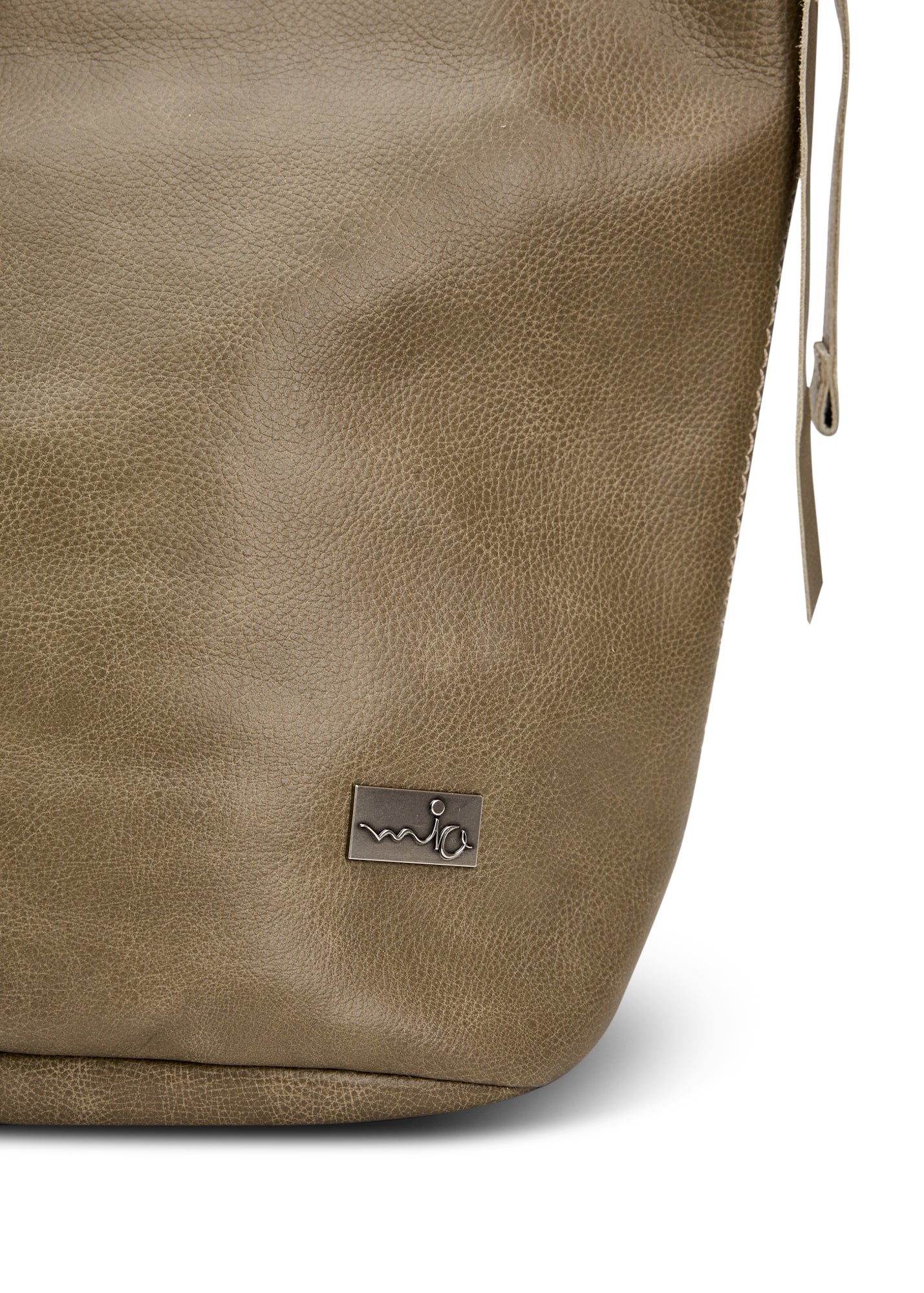 Stone Adjustable Strap Bucket Leather Bag