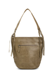 Stone Adjustable Strap Bucket Leather Bag
