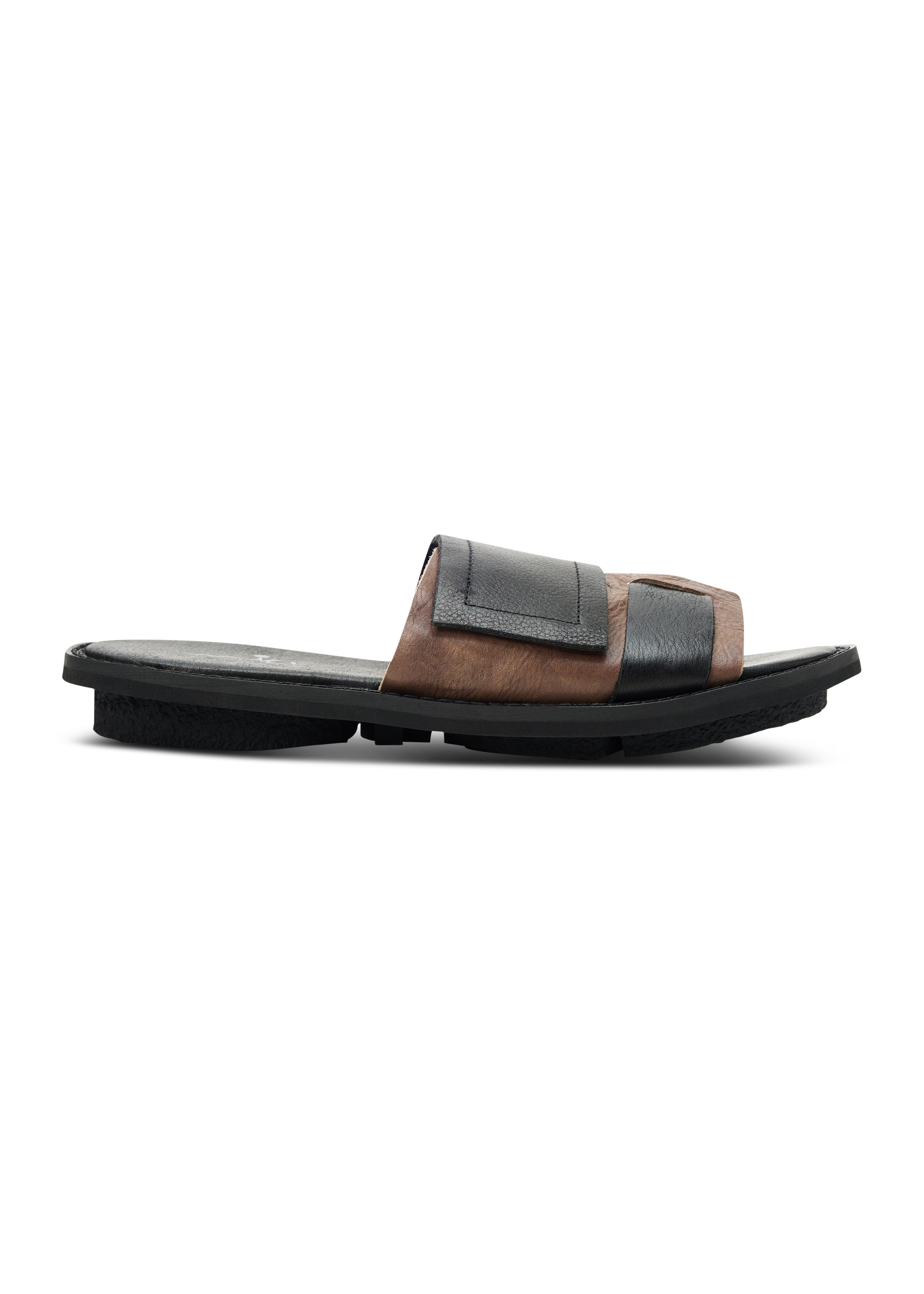 Women's Leather Sandals with Black Color Combination Strap