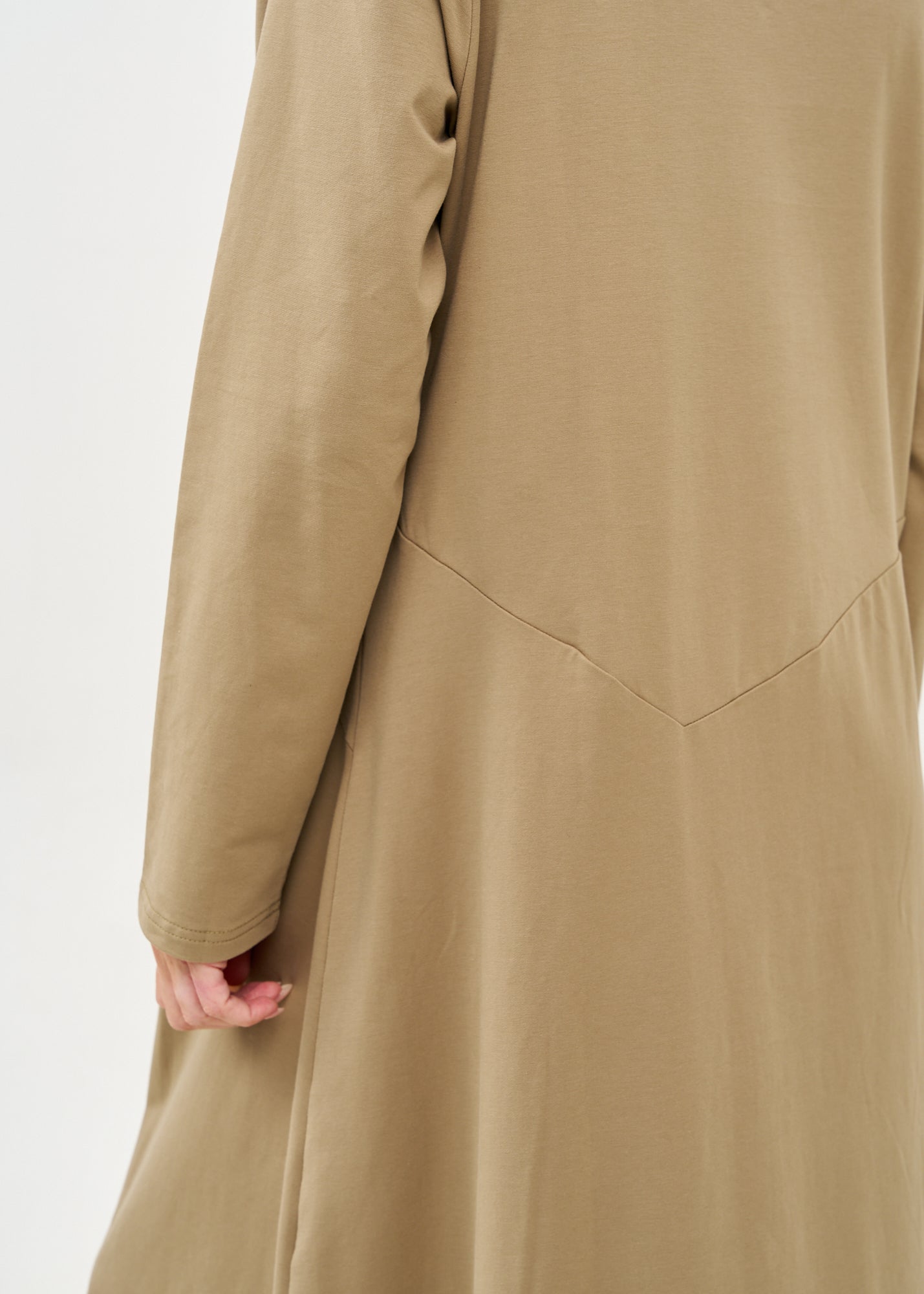 Brown long sleeve turtleneck and zipper dress