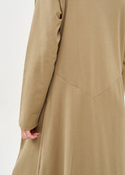 Brown long sleeve turtleneck and zipper dress