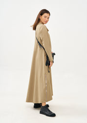 Brown long sleeve turtleneck and zipper dress