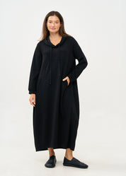 Black long sleeve hooded dress
