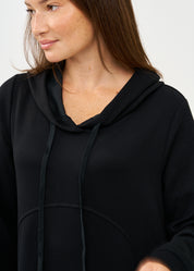 Black long sleeve hooded dress