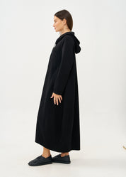Black long sleeve hooded dress