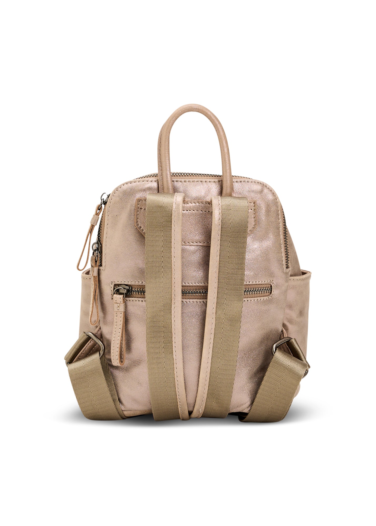 Small beige leather backpack