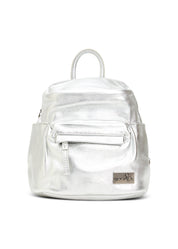 Small silver leather backpack