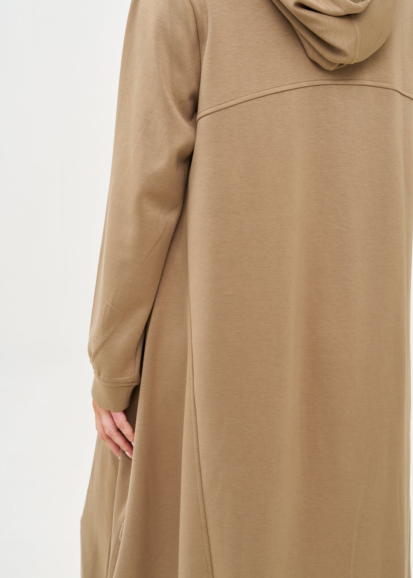 Brown long sleeve hooded dress