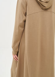 Brown long sleeve hooded dress