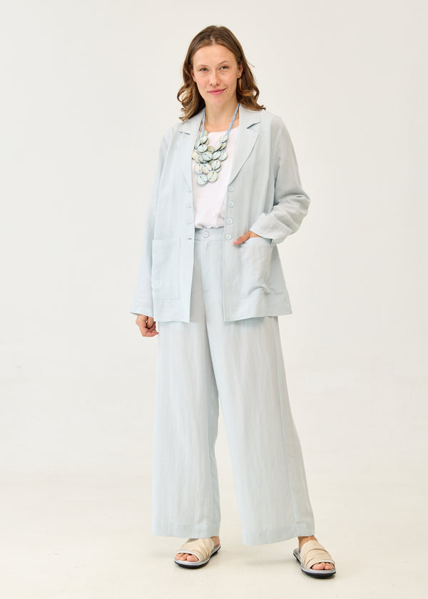 Light Blue Linen Wide Leg Pants