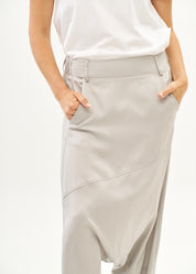 Pants with pockets, color block, folded cuff, gray