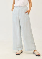 Light Blue Linen Wide Leg Pants