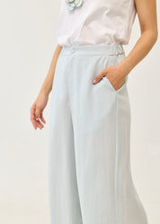 Light Blue Linen Wide Leg Pants