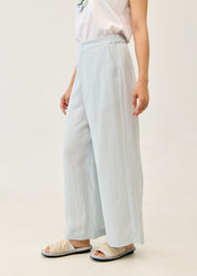 Light Blue Linen Wide Leg Pants