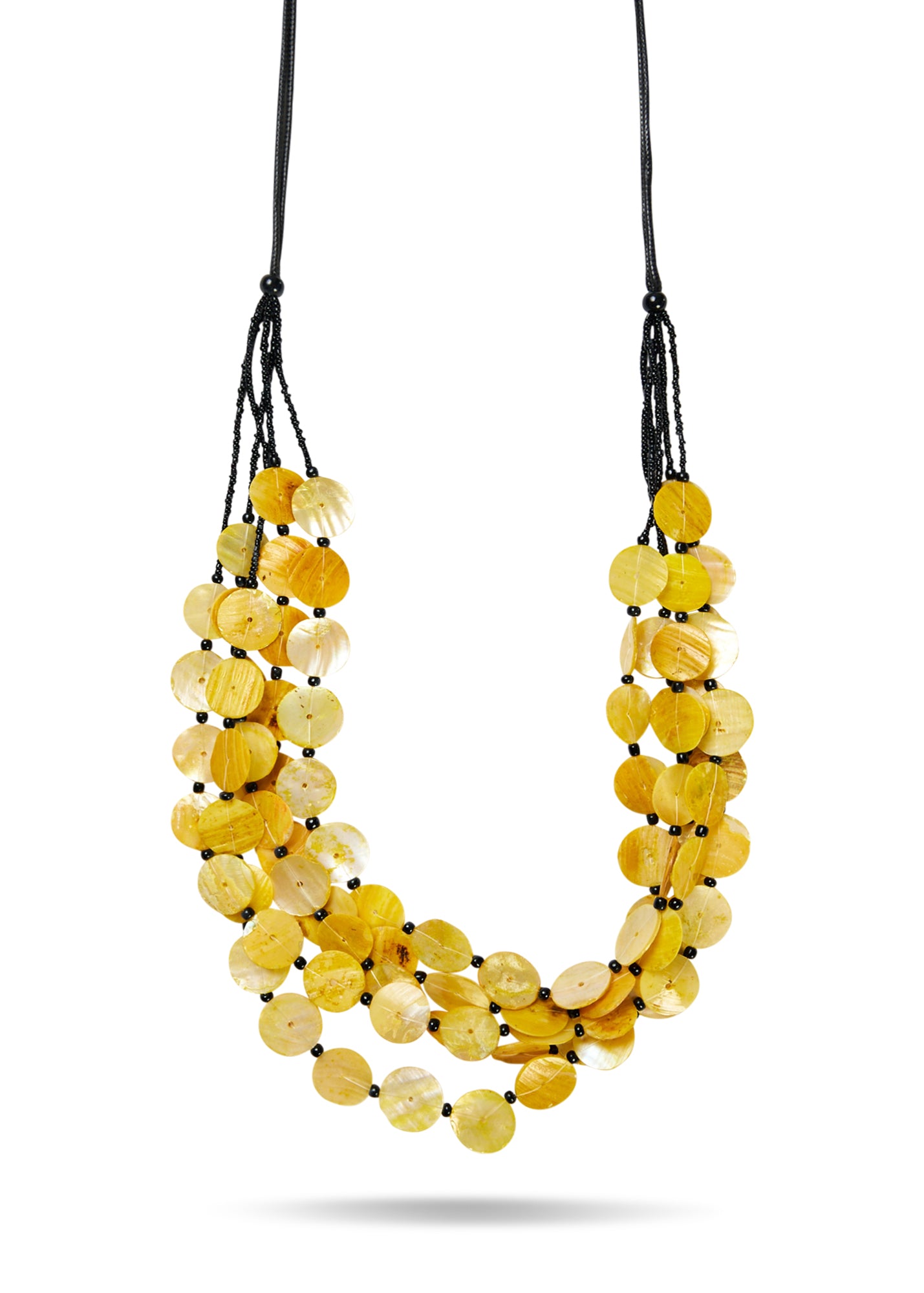 Shell necklace mixed yellow colors