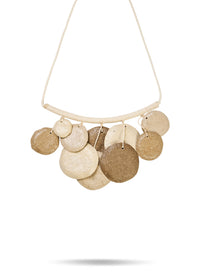 Handmade necklace with flat beads in various sizes Stone - 99