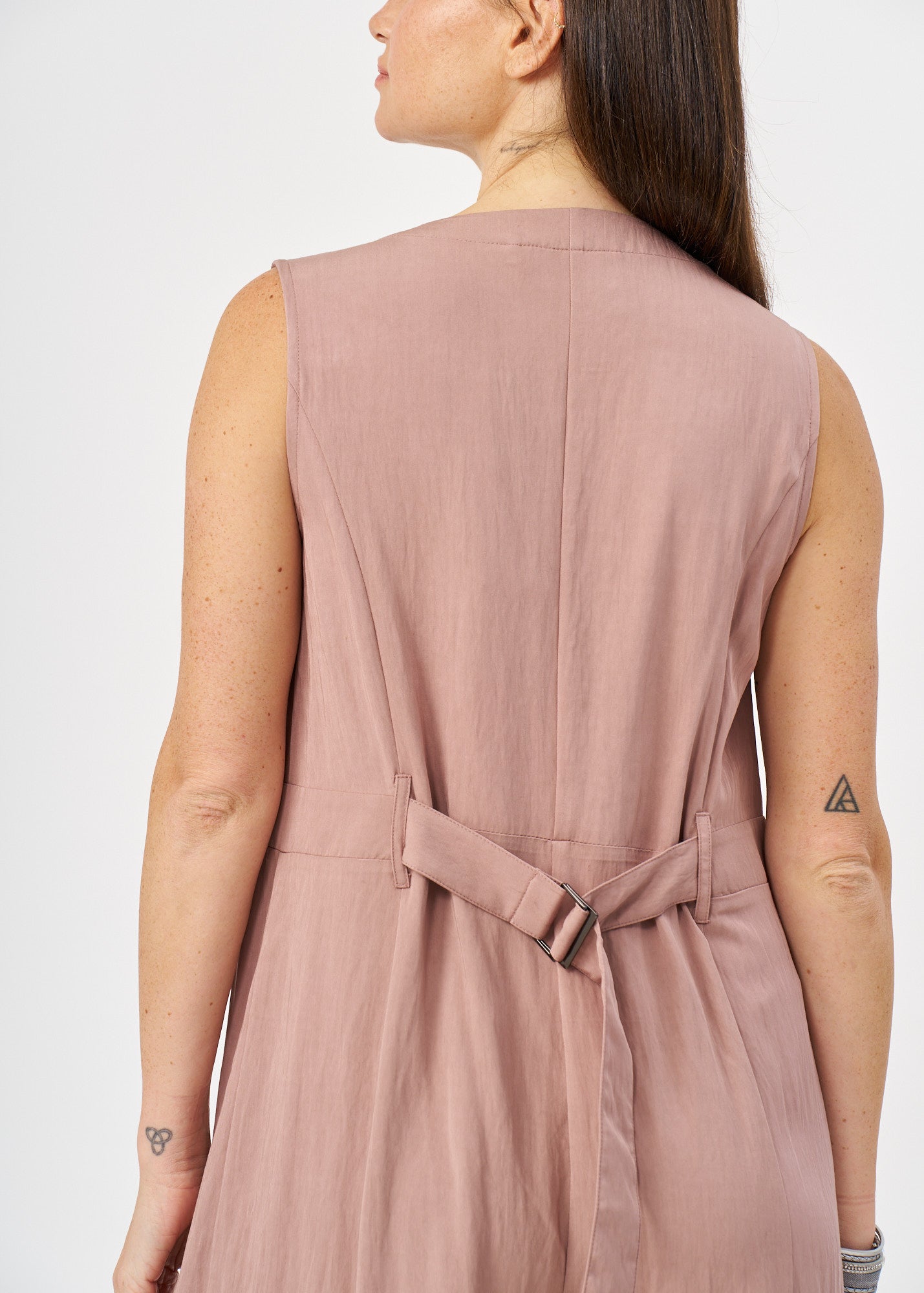 Pink wide leg V-neck jumpsuit