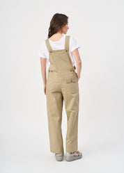Suspender jumpsuit with brown ribbon