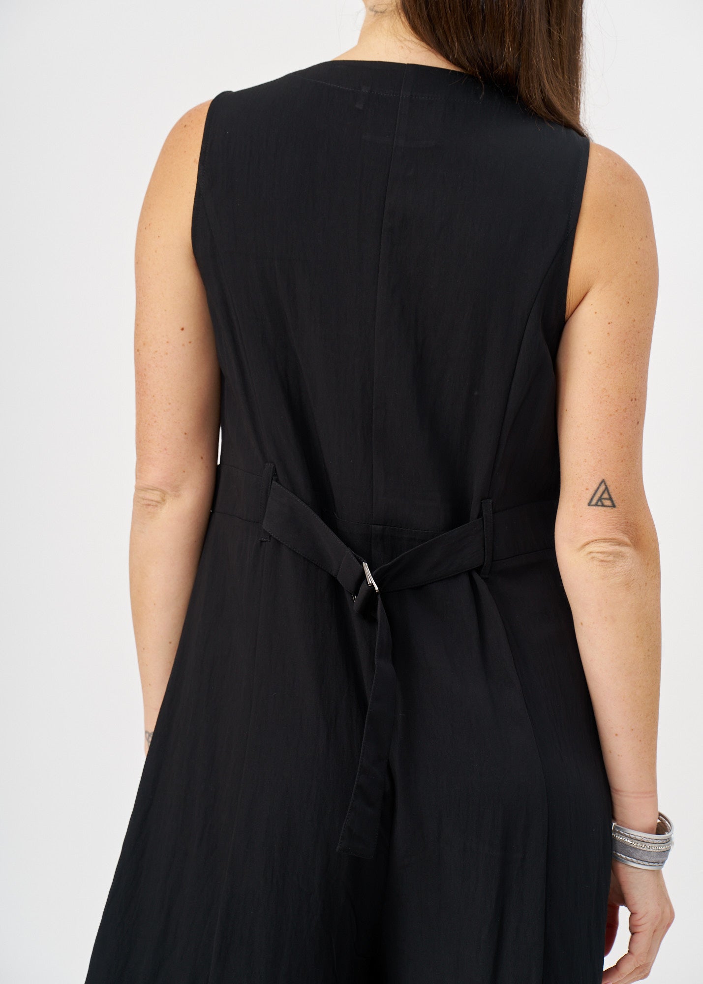 Black wide leg V-neck jumpsuit