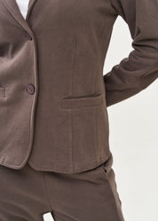 Brown French Terry Tailored Style Jacket