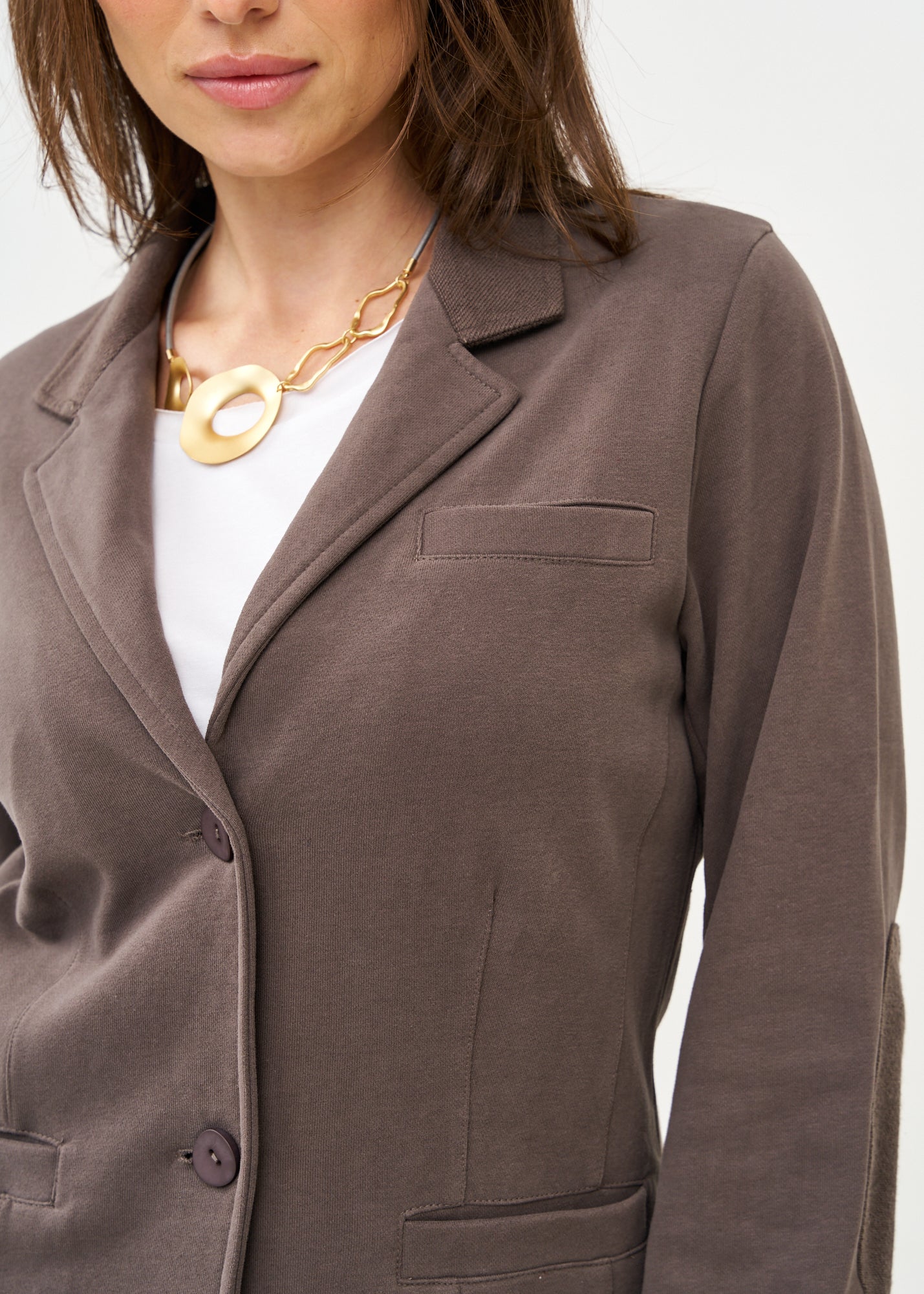 Dark gray French terry tailored jacket
