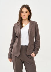 Dark gray French terry tailored jacket