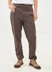 Dark grey French terry pants with external cuts