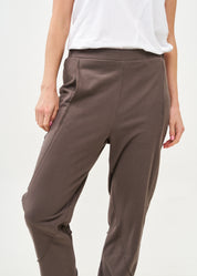 Dark grey French terry pants with external cuts
