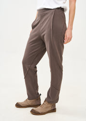 Dark grey French terry pants with external cuts