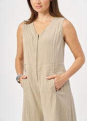 Green wide leg V-neck jumpsuit