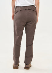 Dark grey French terry pants with external cuts