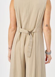 Green wide leg V-neck jumpsuit
