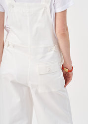 Suspender jumpsuit with white ribbon