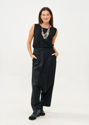 Classic skirt pants with black shine