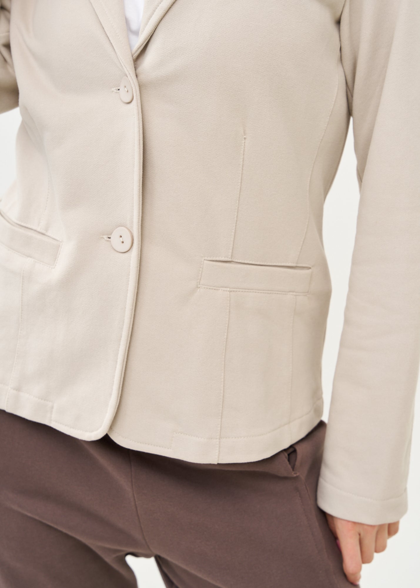 Light gray French terry tailored jacket