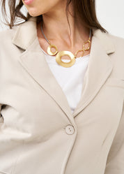 Light gray French terry tailored jacket
