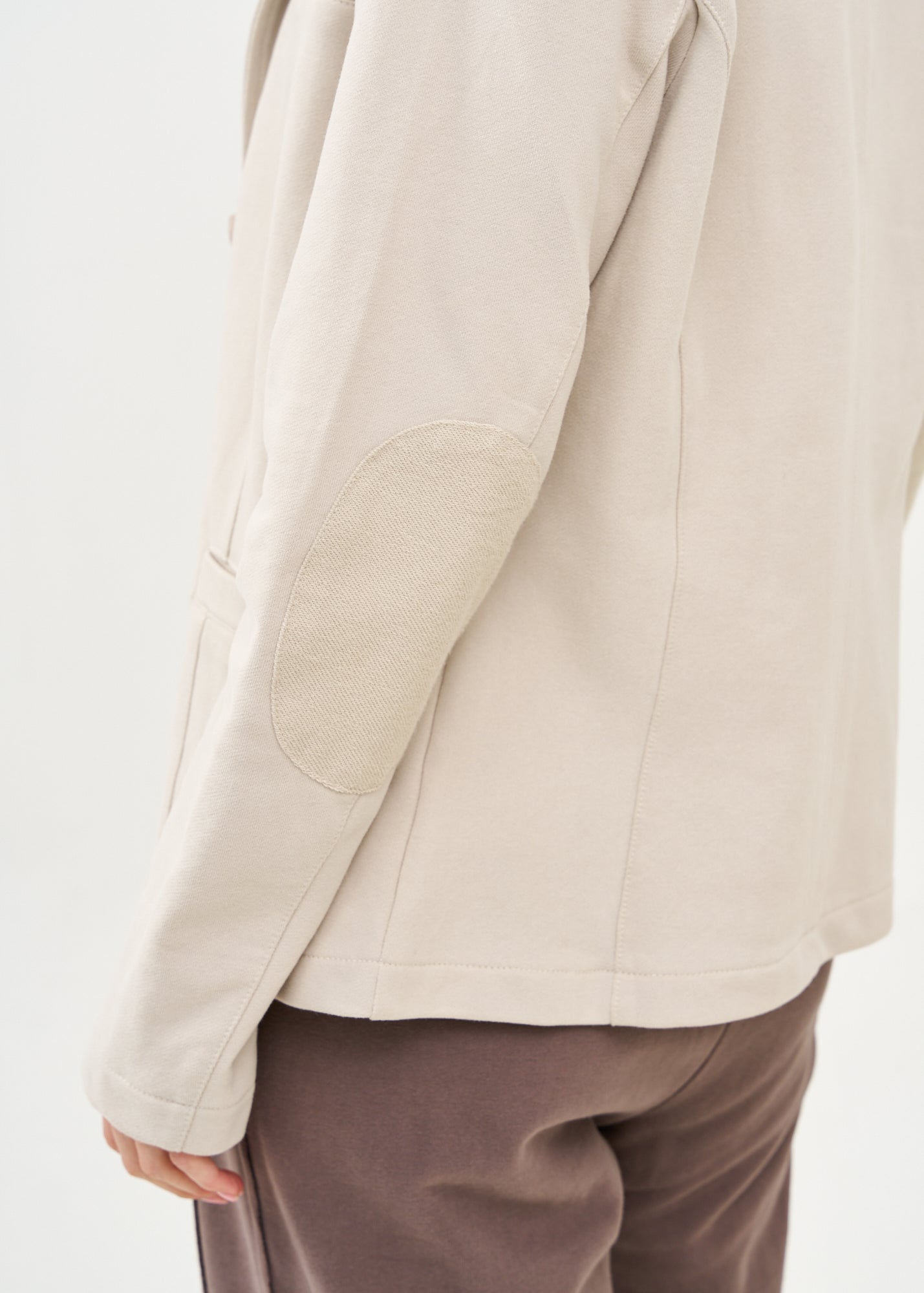 Light gray French terry tailored jacket