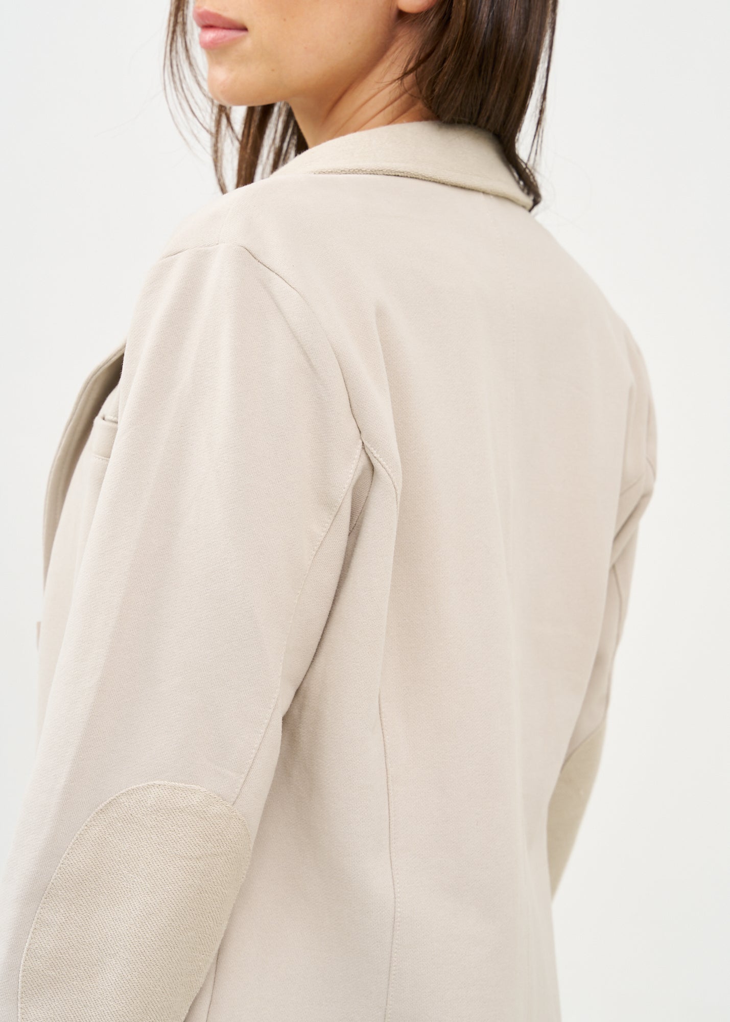 Light gray French terry tailored jacket
