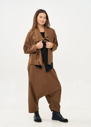 Classic skirt pants with brown shine