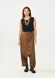 Classic skirt pants with brown shine
