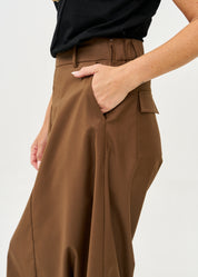 Classic skirt pants with brown shine