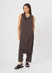 Golf jumpsuit snap-down dark gray