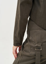 Dark gray short double-breasted blazer