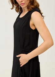 Dress with ties at the shoulders and black sides