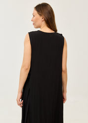 Dress with ties at the shoulders and black sides