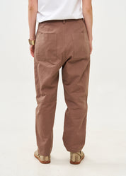 Long pants with brown diagonal belt