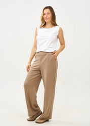 Wide pants made of soft brown fabric