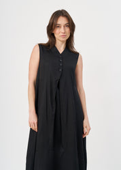 Dress with half button and black collar