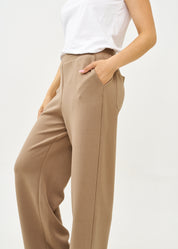 Wide pants made of soft brown fabric