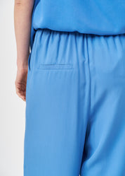 Long pants with front slit, blue